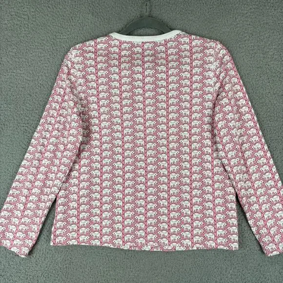 Roller Rabbit Pajama Set Top XS Pant SMALL Pink Elephant Novelty AOP Pima Cotton - Picture 5 of 13